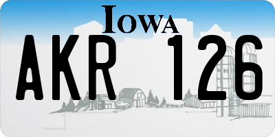 IA license plate AKR126