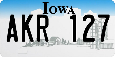 IA license plate AKR127