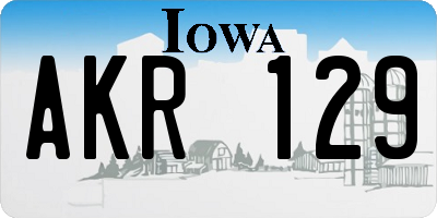 IA license plate AKR129