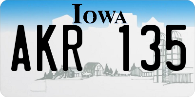 IA license plate AKR135