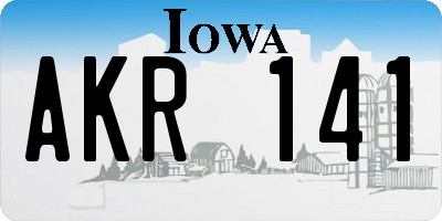 IA license plate AKR141