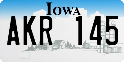 IA license plate AKR145