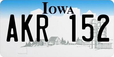 IA license plate AKR152