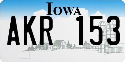 IA license plate AKR153