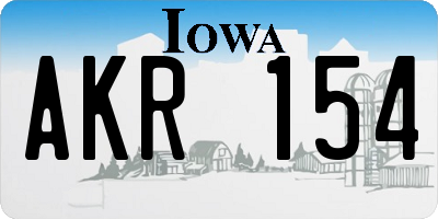 IA license plate AKR154