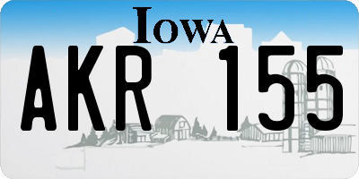 IA license plate AKR155