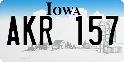 IA license plate AKR157