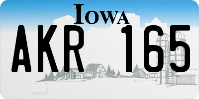 IA license plate AKR165