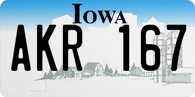IA license plate AKR167