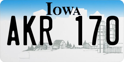 IA license plate AKR170