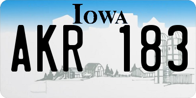 IA license plate AKR183