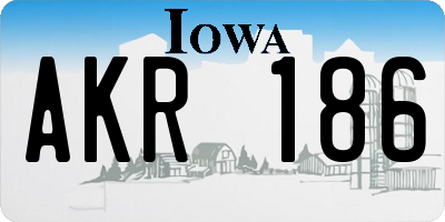 IA license plate AKR186