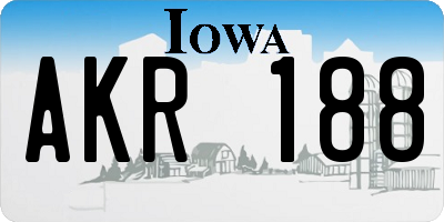 IA license plate AKR188