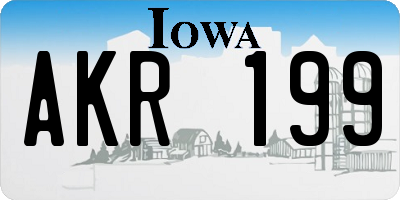 IA license plate AKR199