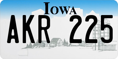IA license plate AKR225