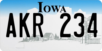 IA license plate AKR234