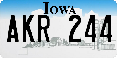IA license plate AKR244