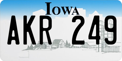 IA license plate AKR249