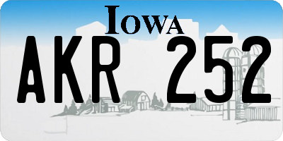 IA license plate AKR252