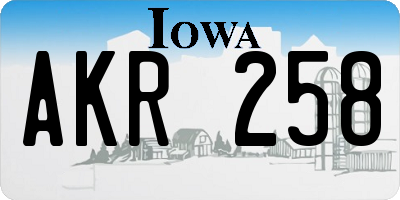 IA license plate AKR258