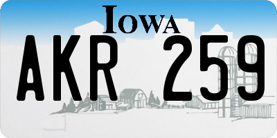 IA license plate AKR259
