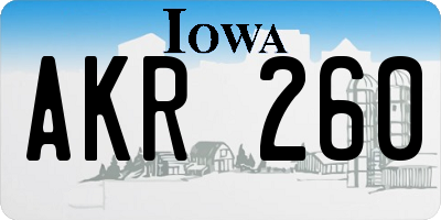 IA license plate AKR260