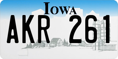 IA license plate AKR261