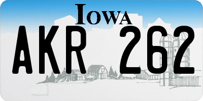 IA license plate AKR262