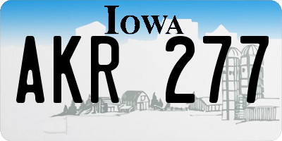 IA license plate AKR277