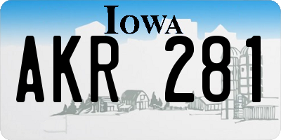 IA license plate AKR281