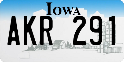 IA license plate AKR291