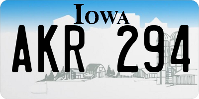 IA license plate AKR294