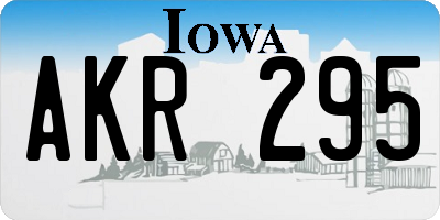 IA license plate AKR295