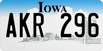 IA license plate AKR296