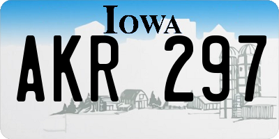 IA license plate AKR297