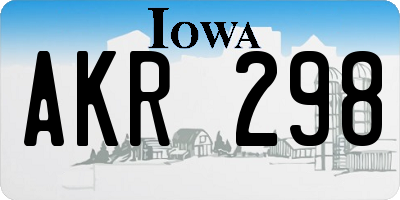 IA license plate AKR298