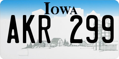 IA license plate AKR299
