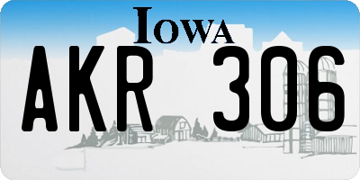 IA license plate AKR306