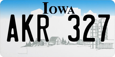 IA license plate AKR327