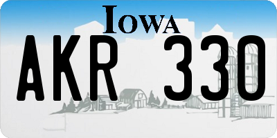 IA license plate AKR330
