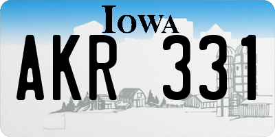 IA license plate AKR331