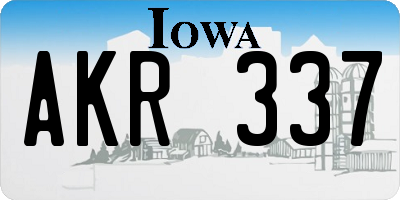 IA license plate AKR337