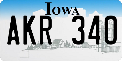 IA license plate AKR340