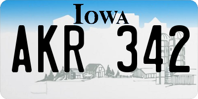 IA license plate AKR342
