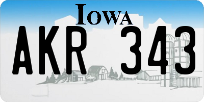 IA license plate AKR343