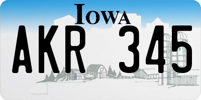 IA license plate AKR345