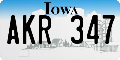 IA license plate AKR347