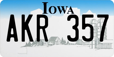 IA license plate AKR357