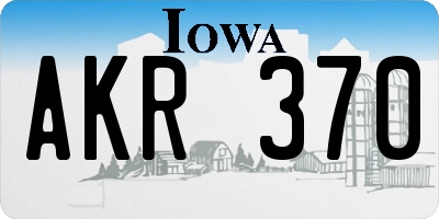 IA license plate AKR370