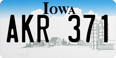 IA license plate AKR371